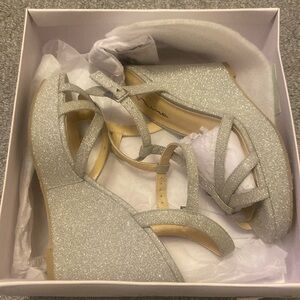Silver Glitter wedge